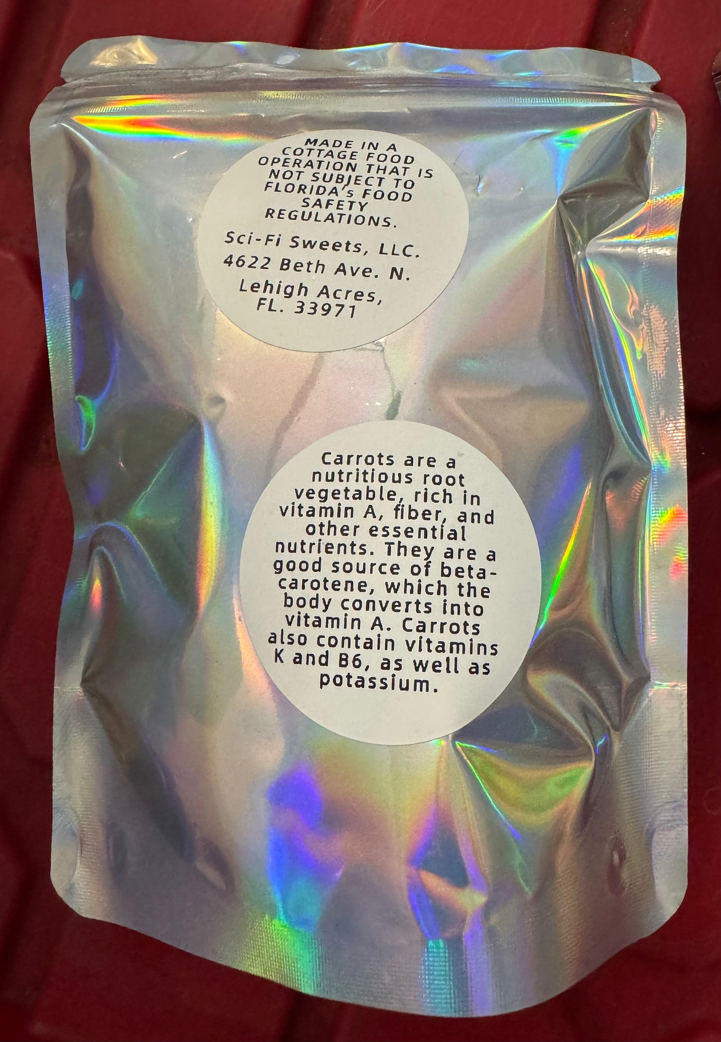 Freeze-dried carrots